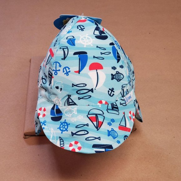 I Play Sun Protection Hat 0-6 Months Blue - Picture 1 of 9